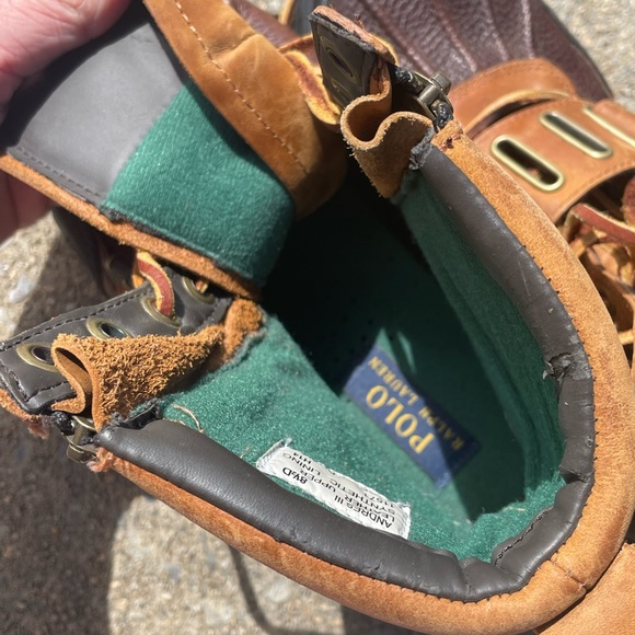 Polo Ralph Lauren Andres iii Lace Up buckle combat boots Sz 8 1/2 - Picture 10 of 10